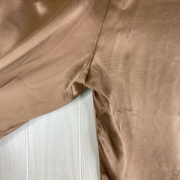 The Sei Womens Brown High-Rise Silk Wide-Leg Trouser Pants Size 4 - Picture 5 of 8